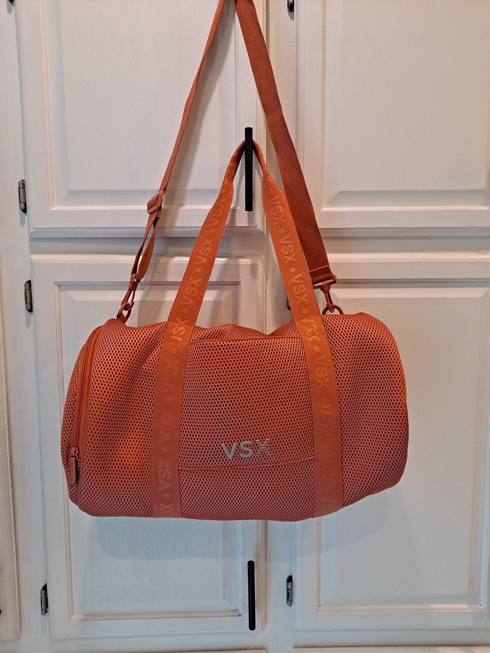 VSX Victoria Secret Limited Edition Burnt Orange Mesh Duffel Travel & Gym Bag